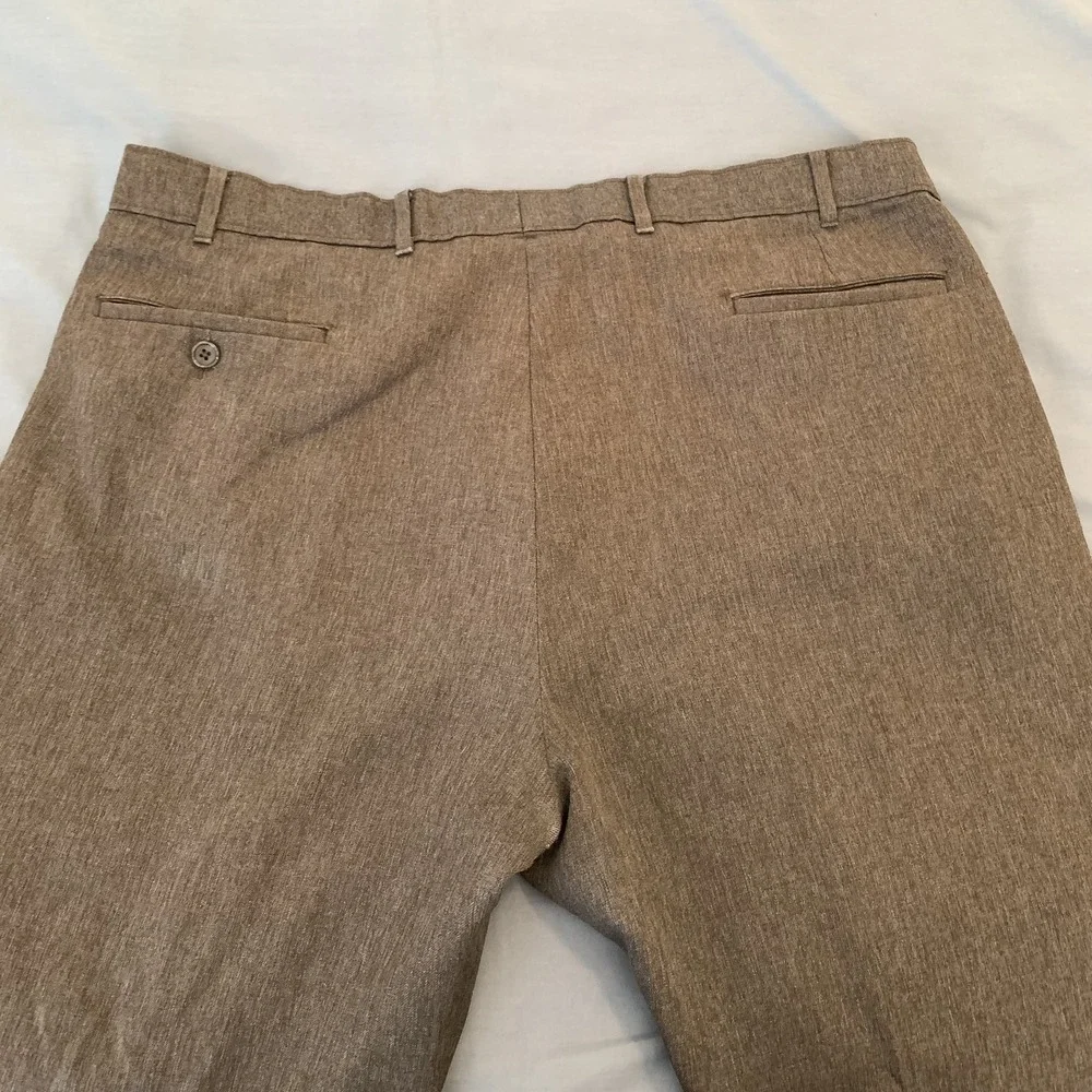 Levi's‎ Action Slacks Pants Mens 35x30 Brown Polyester Dress Flat Front Golf